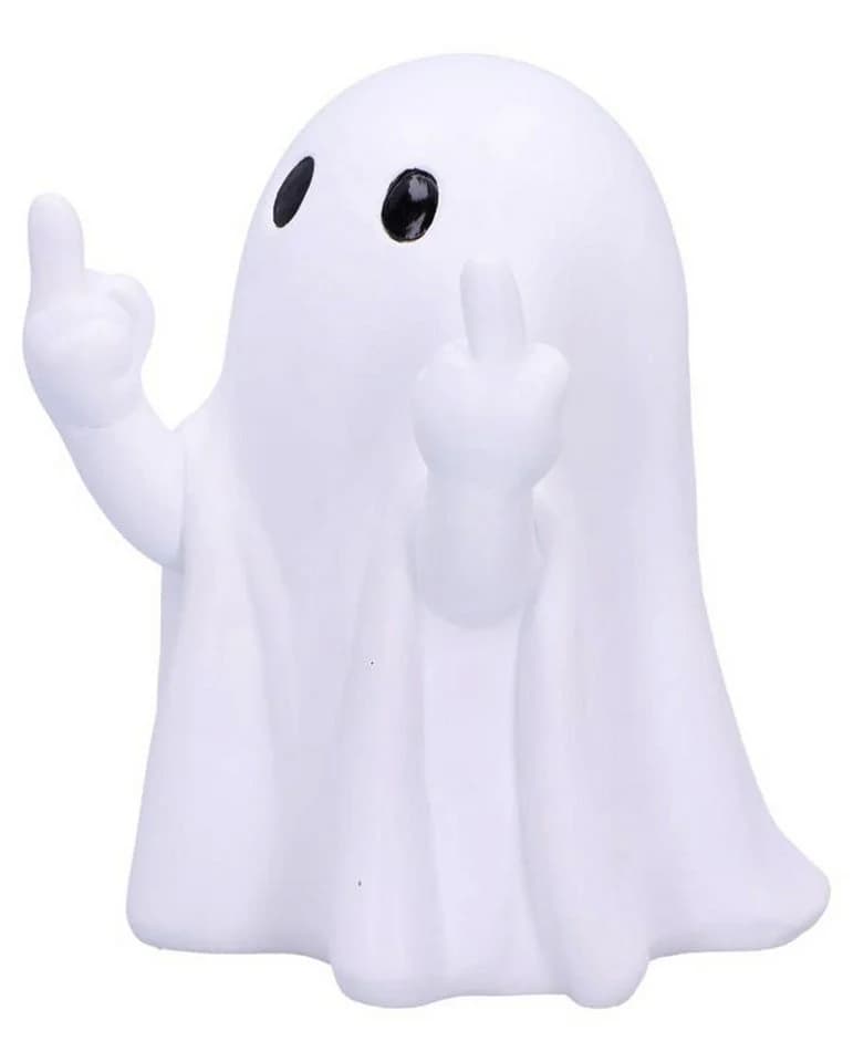 Horror-Shop Dekofigur Weißer Geist mit Mittelfinger Pose 12,5cm - Bild 5