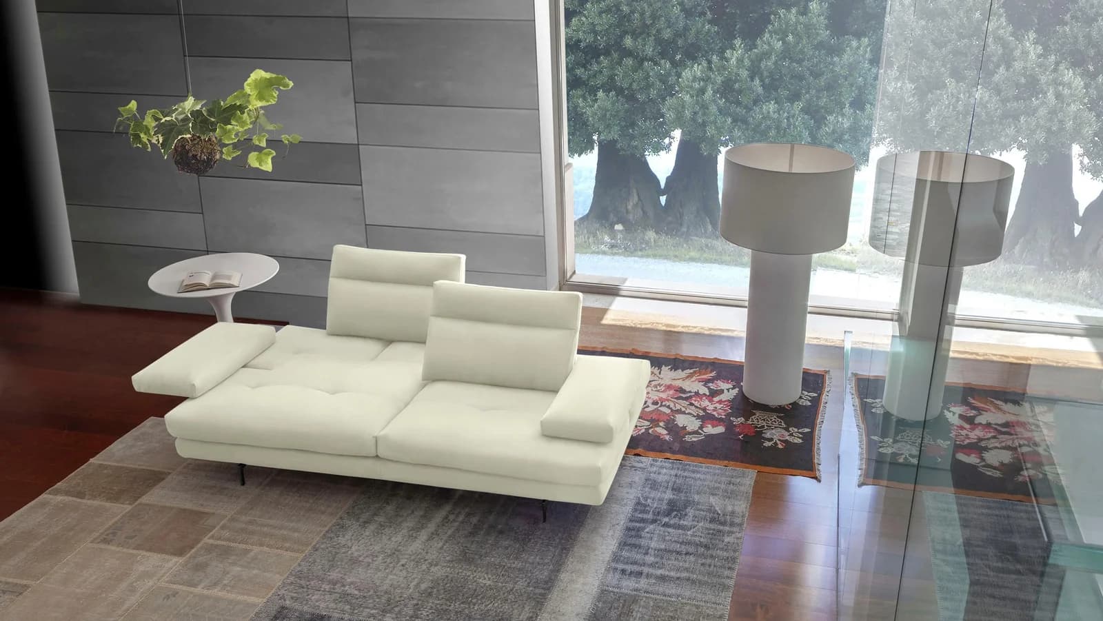 CALIA ITALIA 3-Sitzer Bianco Antares Leder Sofa