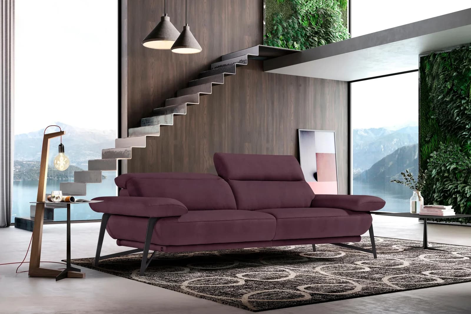 EGOITALIANO Anais 2,5-Sitzer Sofa Lila Microfaser