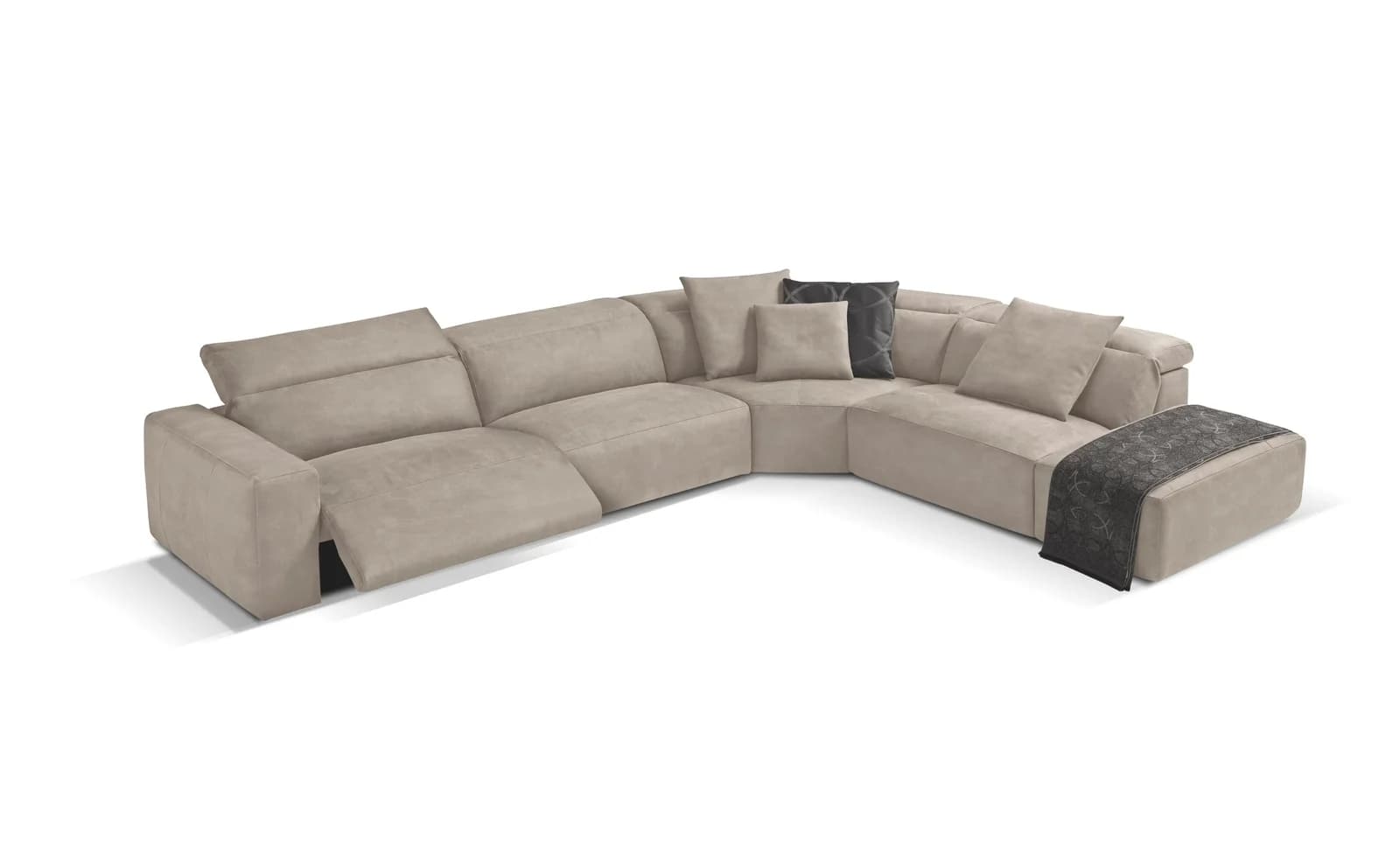 Egoitaliano Ecksofa Beverly Luxus-Microfaser Grau