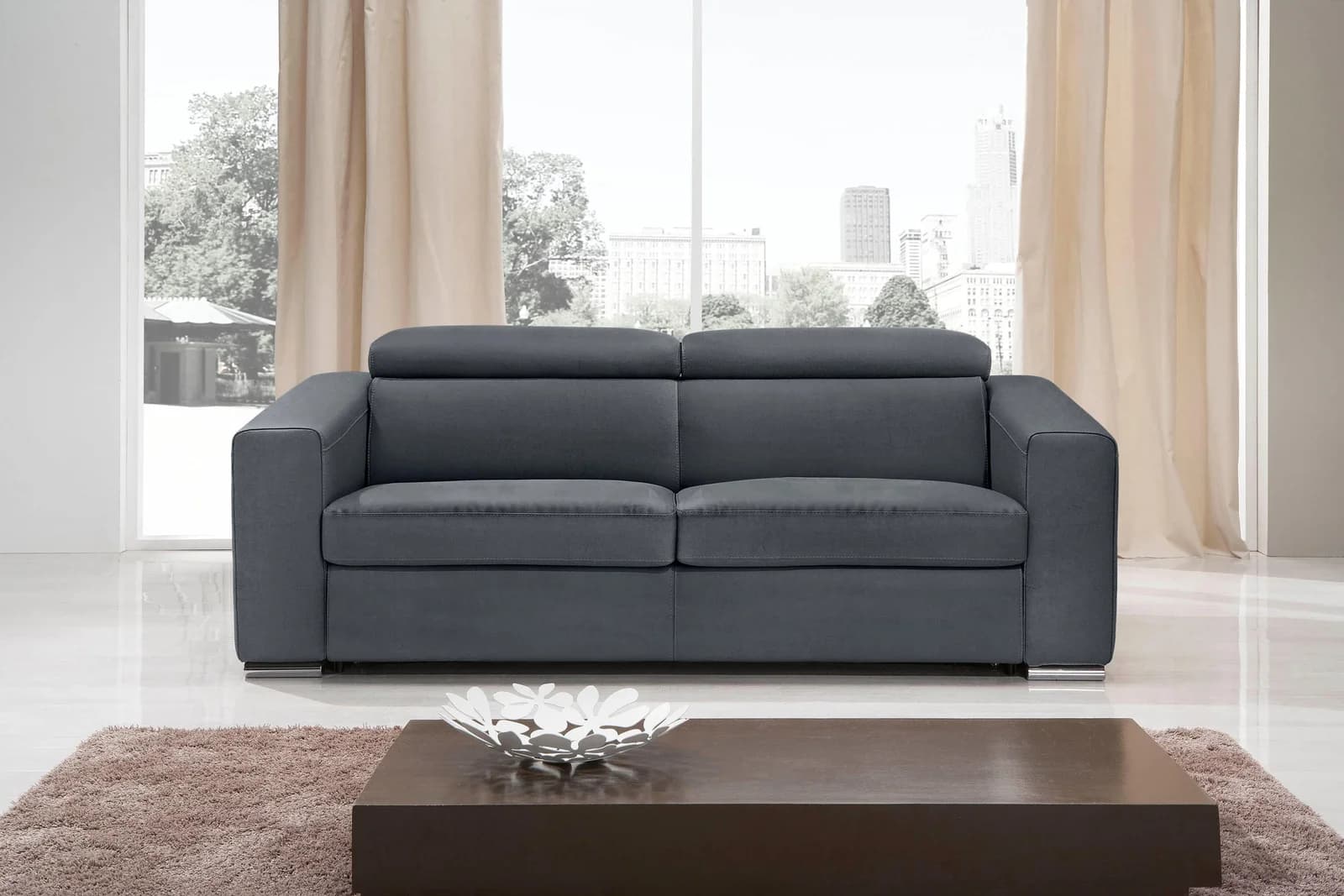 EGOITALIANO Schlafsofa Cabiria Design Komfort Dunkelgrau