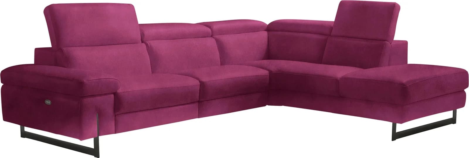 Egoitaliano Ecksofa Candice L-Form Relaxfunktion Fuchsia