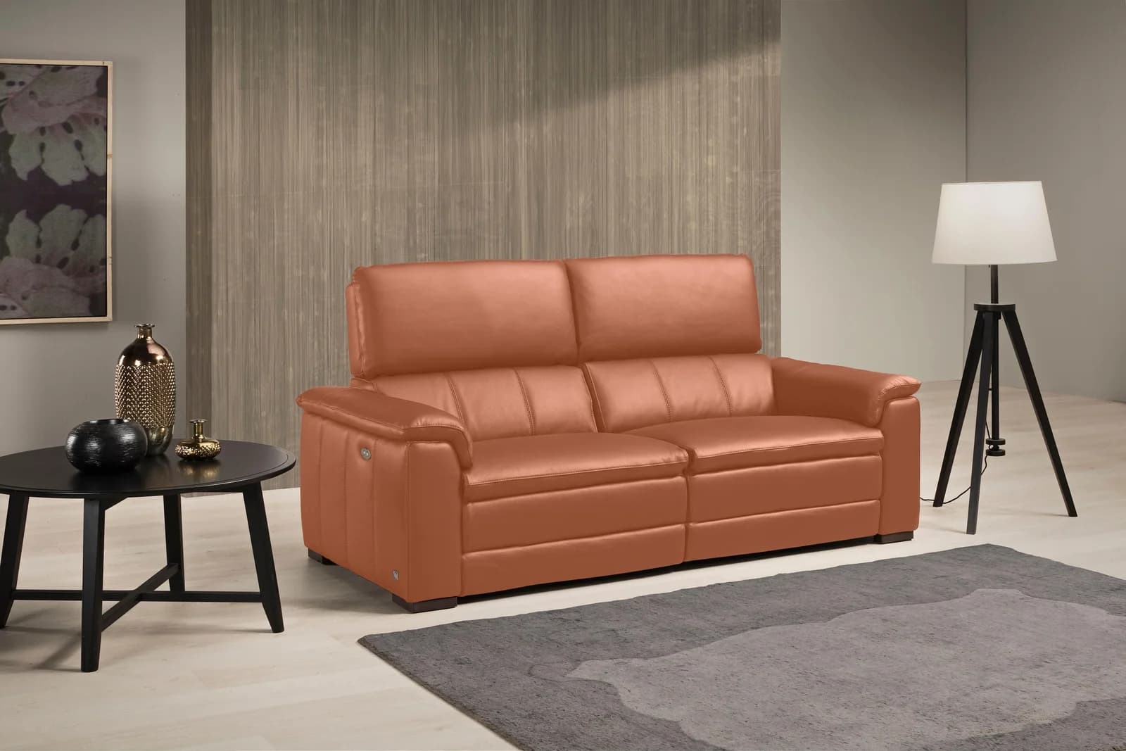 EGOITALIANO Capucine 2,5-Sitzer Sofa mit Relaxfunktion Leder Brick