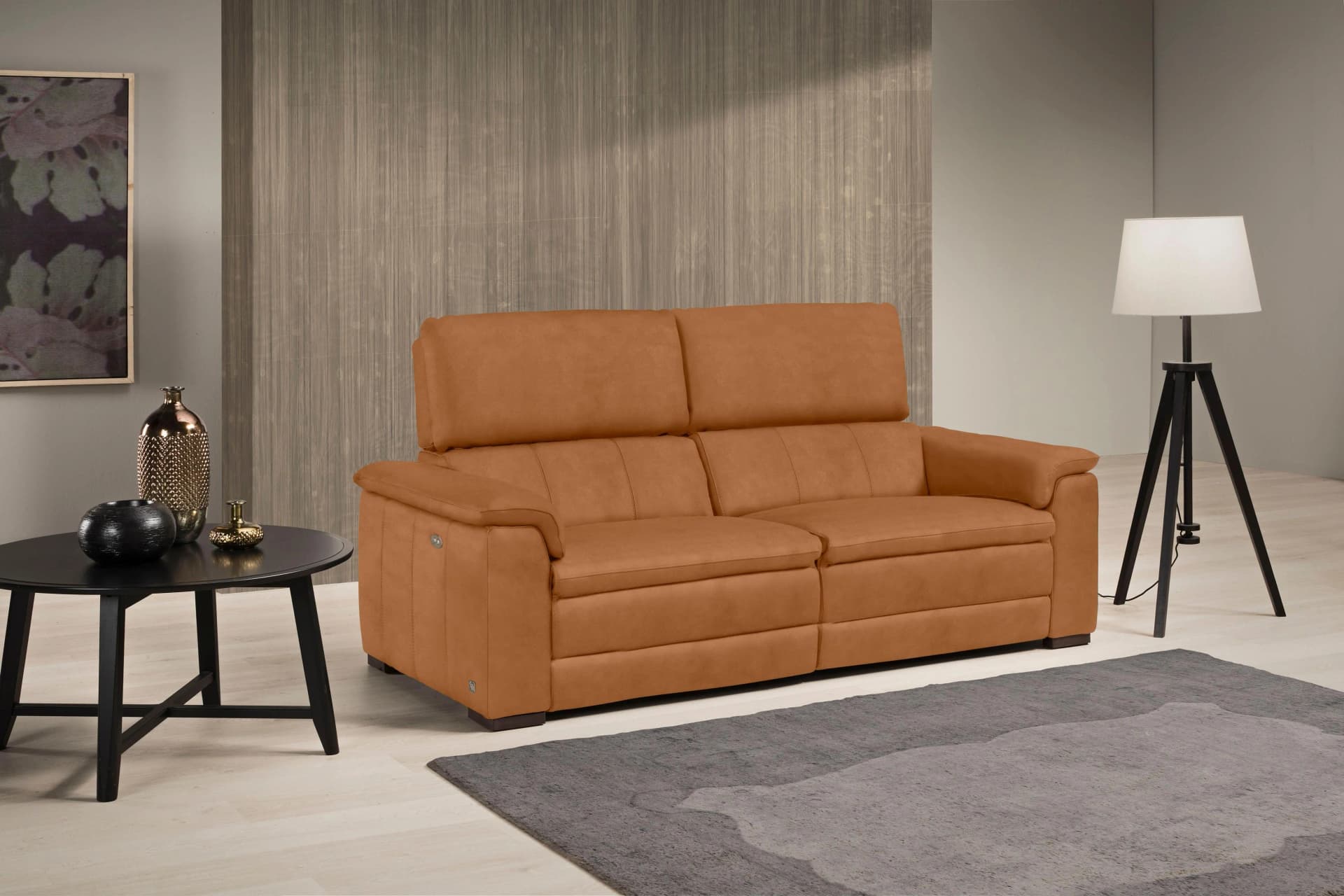 EGOITALIANO Capucine 2,5-Sitzer Sofa Braun Elektrische Relaxfunktion
