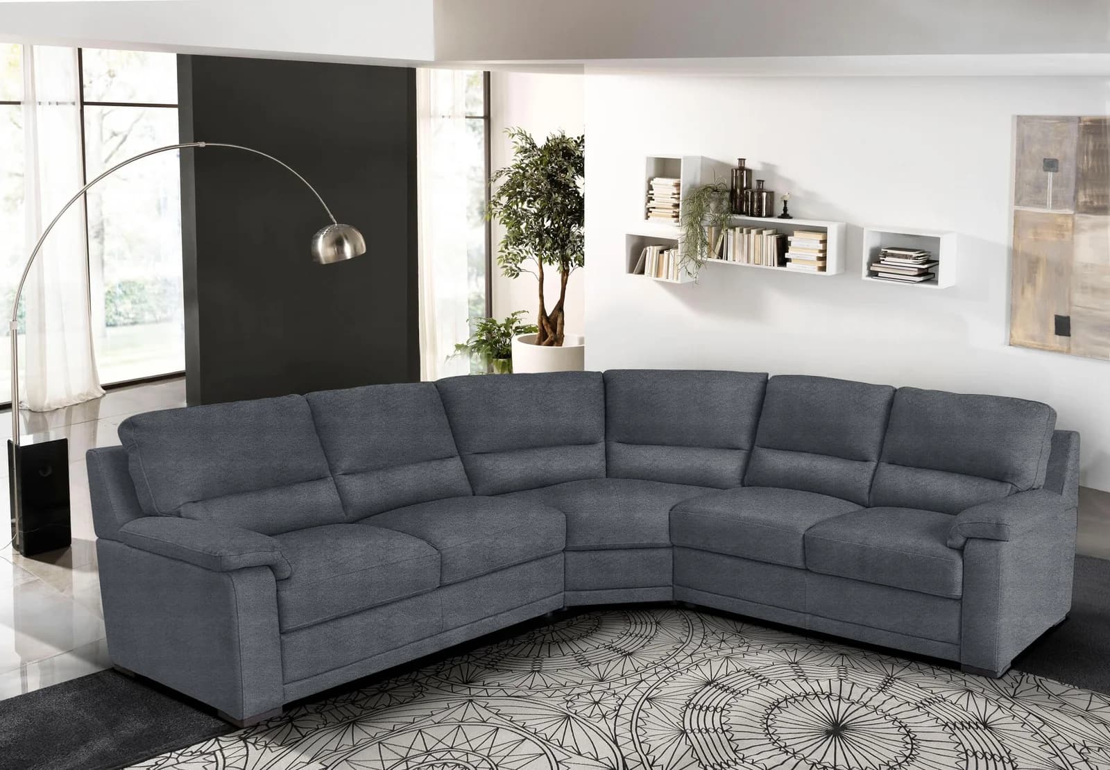 Egoitaliano Ecksofa Doris Modernes Designerecksofa Grau