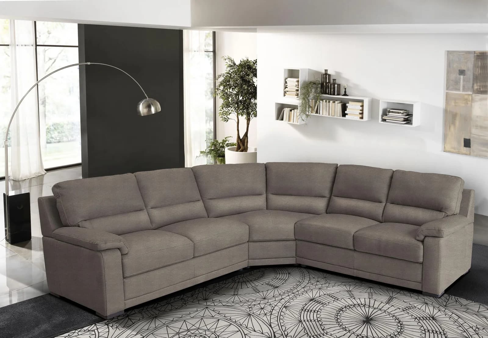 Egoitaliano Ecksofa Doris Modernes Designerecksofa Braun Microfaser