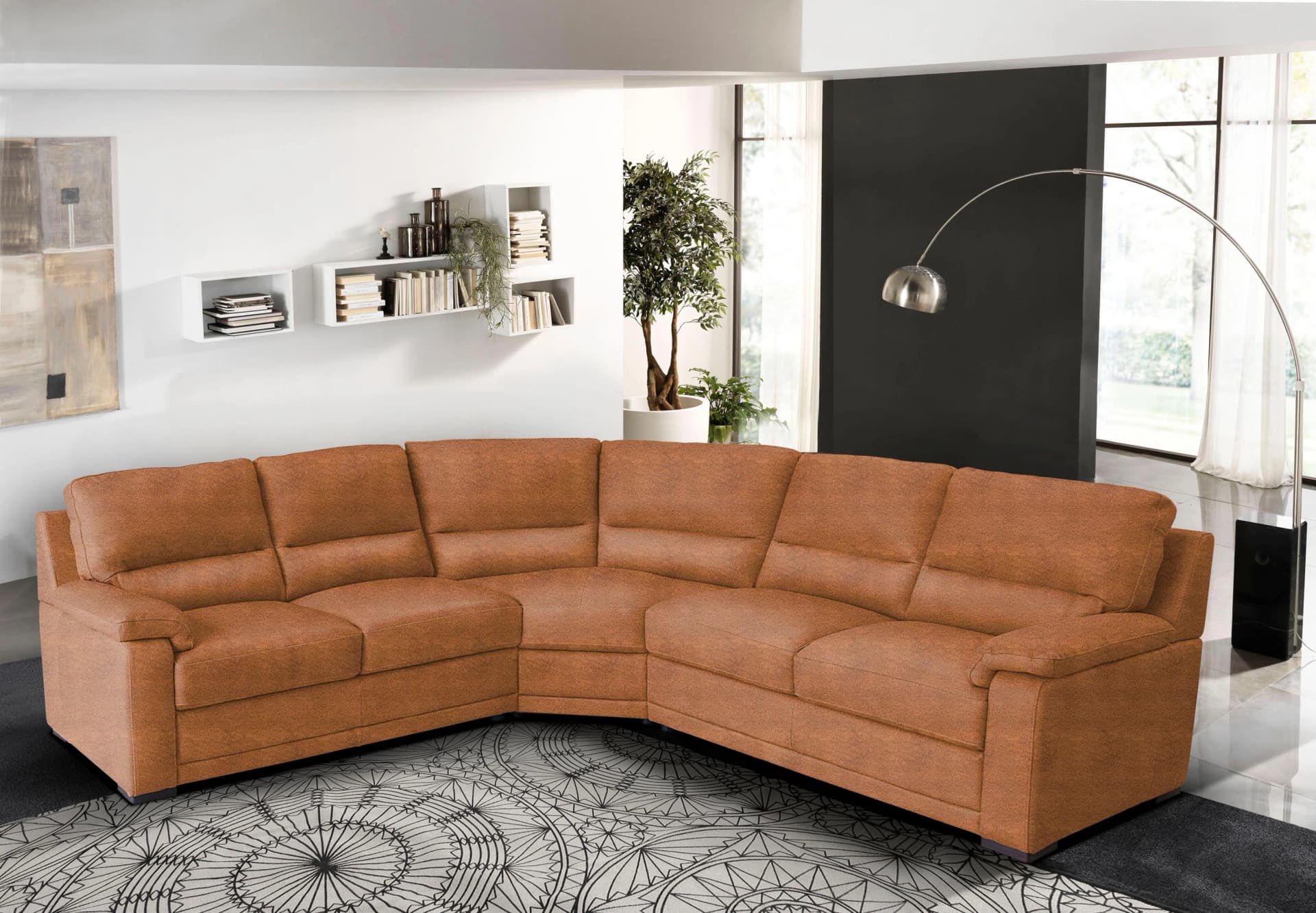 Egoitaliano Ecksofa Doris Modernes Designerecksofa Cognac
