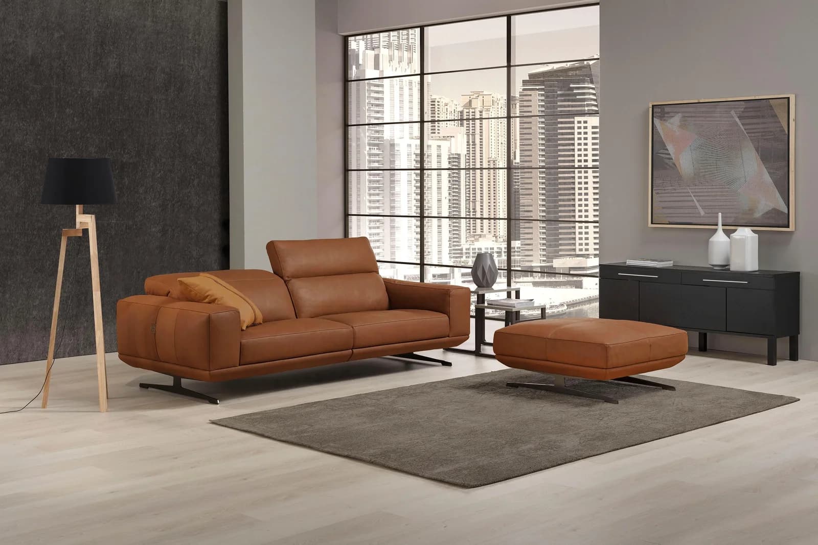 EGOITALIANO Gloria 2,5-Sitzer Sofa Braun Lederoptik