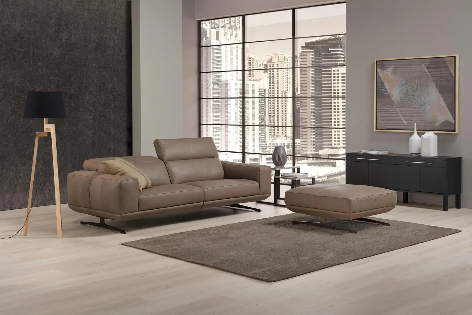 EGOITALIANO Gloria Sofa 2,5-Sitzer Echtes Leder Beige