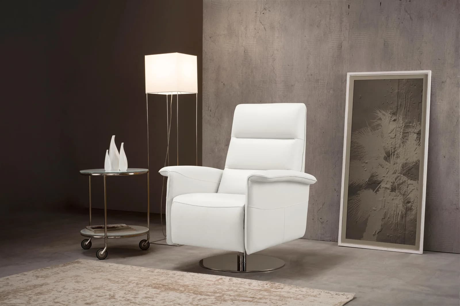 EGOITALIANO Kelly Sessel Weiß Leder Relaxsessel