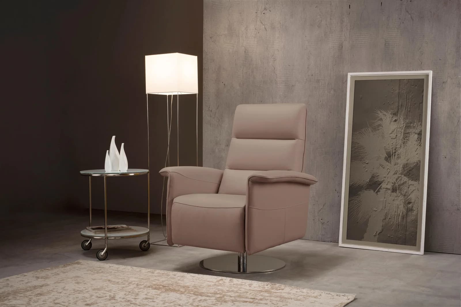 EGOITALIANO Kelly Sessel Safari Beige Leder Relaxsessel