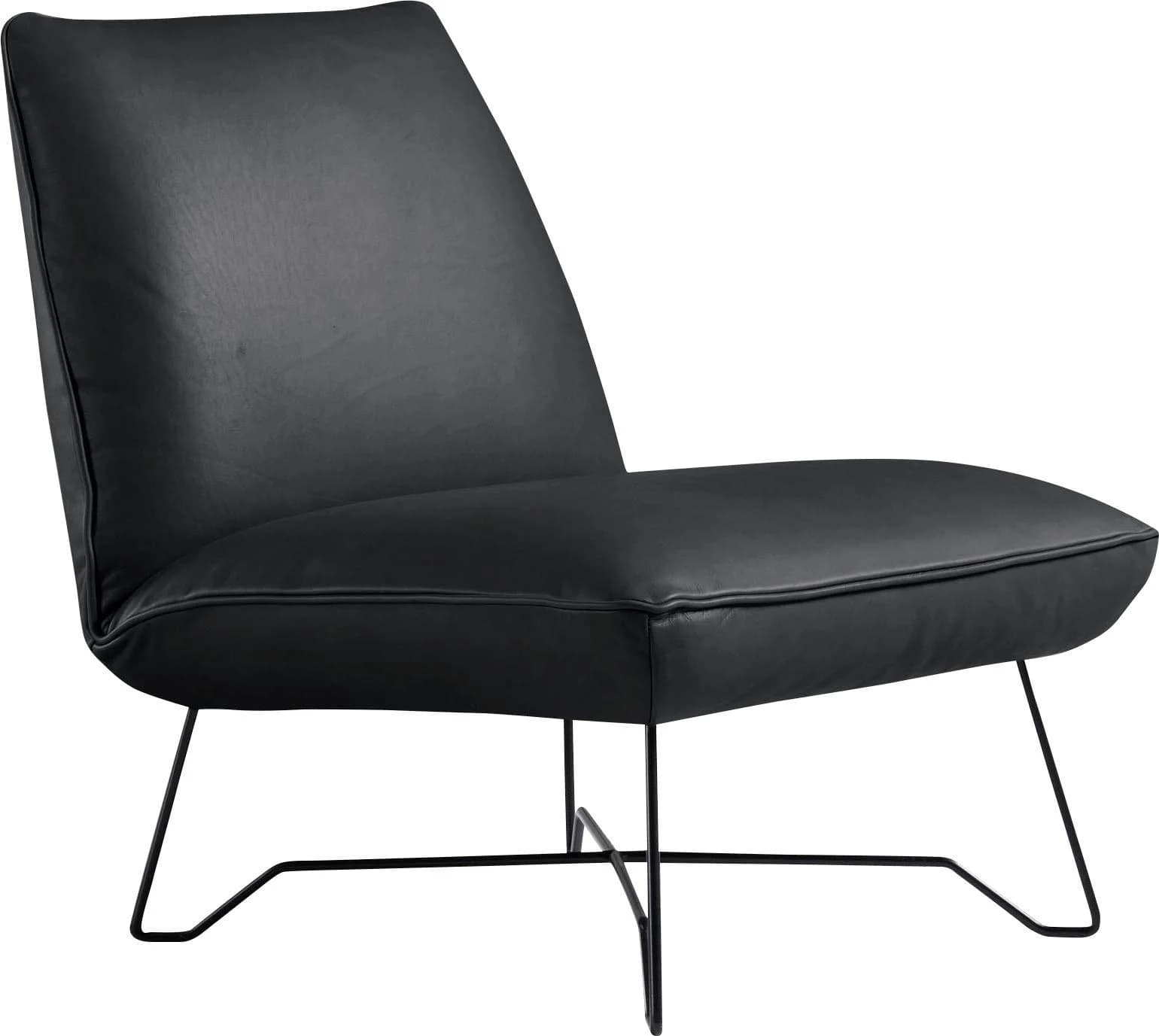 EGOITALIANO Sessel Lia Schwarz Echtes Leder Loungesessel