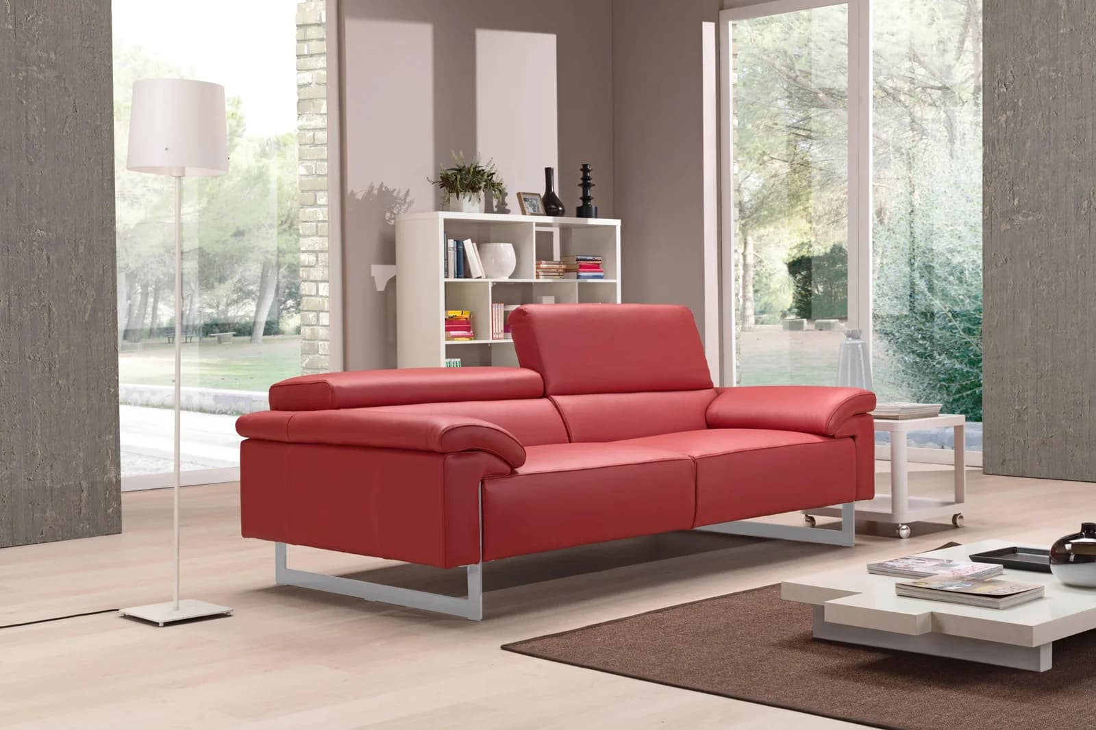 EGOITALIANO Malika 2,5-Sitzer Sofa Kirschrot Leder