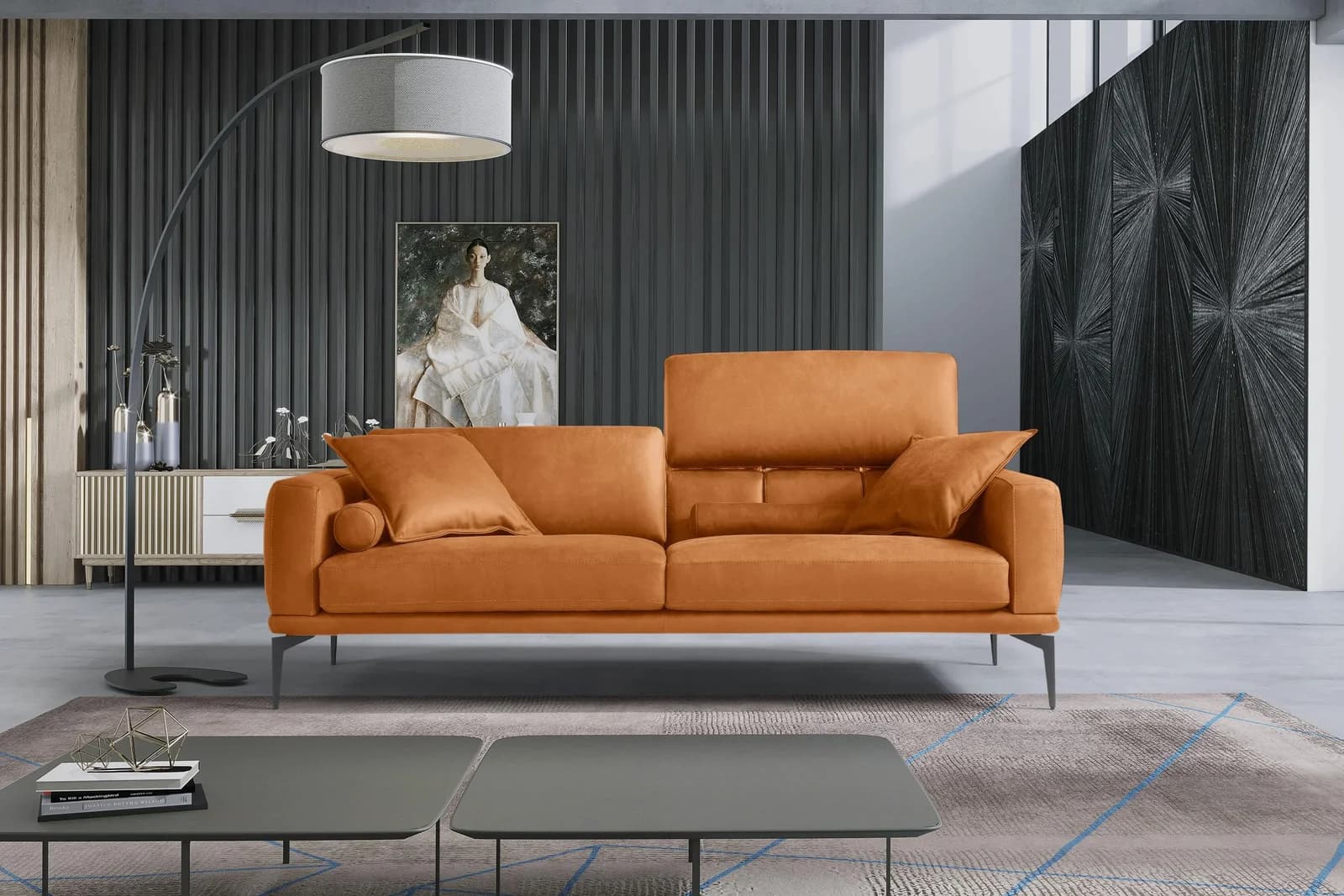 EGOITALIANO Masu Designsofa Orange Leder
