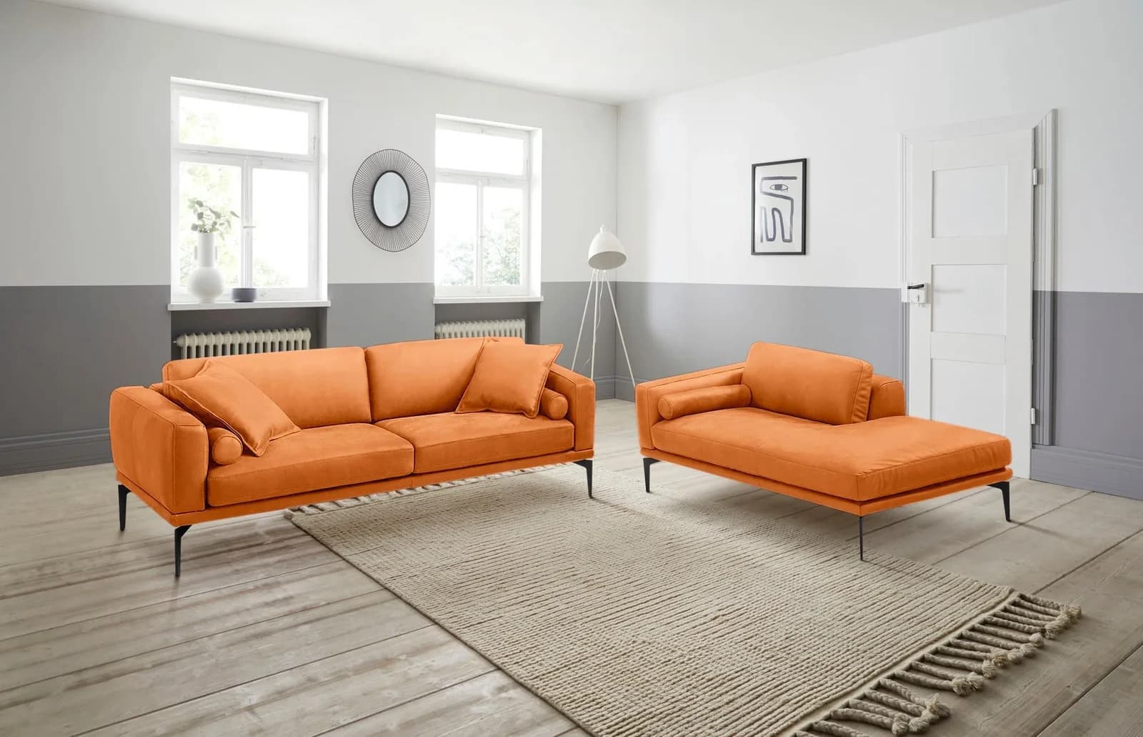 EGOITALIANO Polstergarnitur Masu Orange Leder