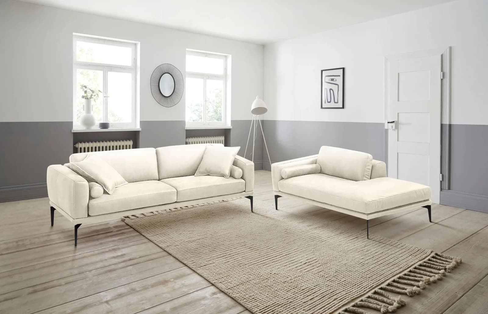 EGOITALIANO Polstergarnitur Masu Beige Rindsleder