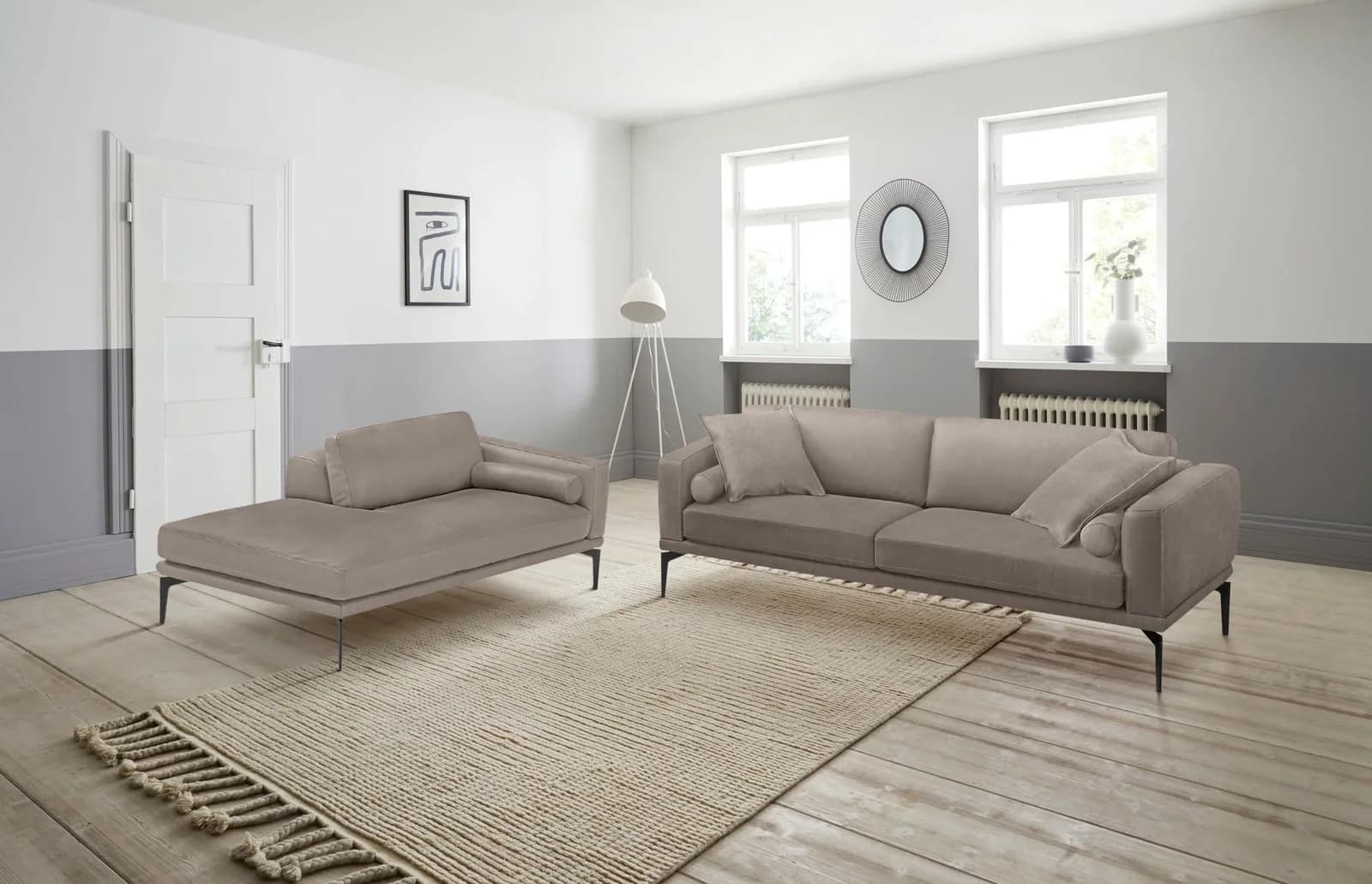 Egoitaliano Polstergarnitur Masu Design Beige Leder