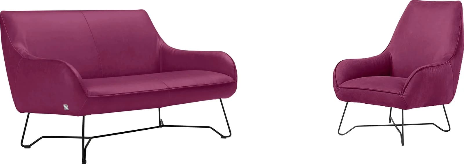 Egoitaliano Polstergarnitur Namy Fuchsia Luxus-Microfaser