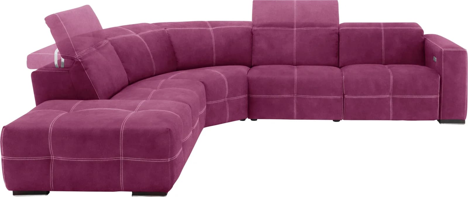 Egoitaliano Ecksofa Sauvanne Designsofa Luxus-Microfaser Fuchsia