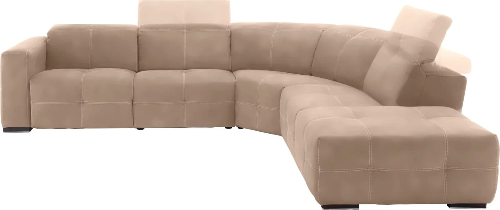 Egoitaliano Ecksofa Sauvanne Designsofa Beige Rindsleder