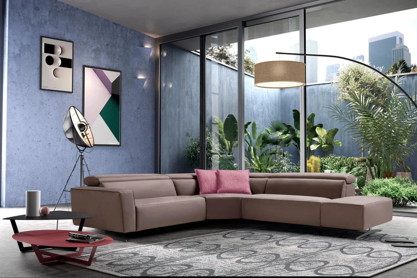 Egoitaliano Ecksofa Stefanie-e Designsofa Beige Relaxfunktion