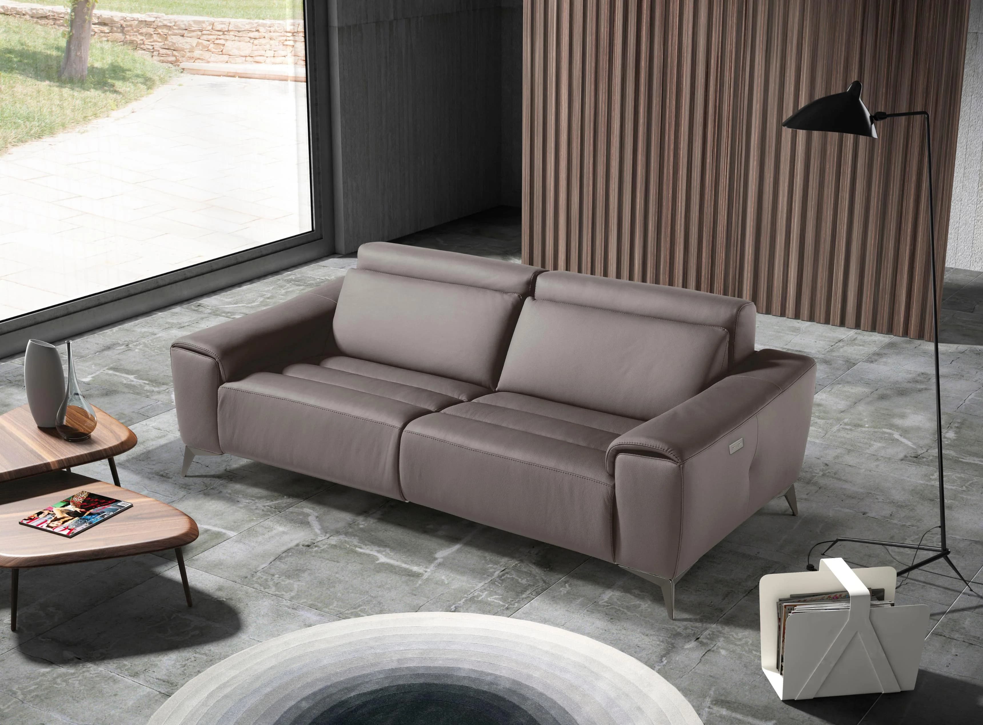 Egoitaliano Suzette 2,5-Sitzer Designsofa Graphit mit elektrischer Verstellfunktion