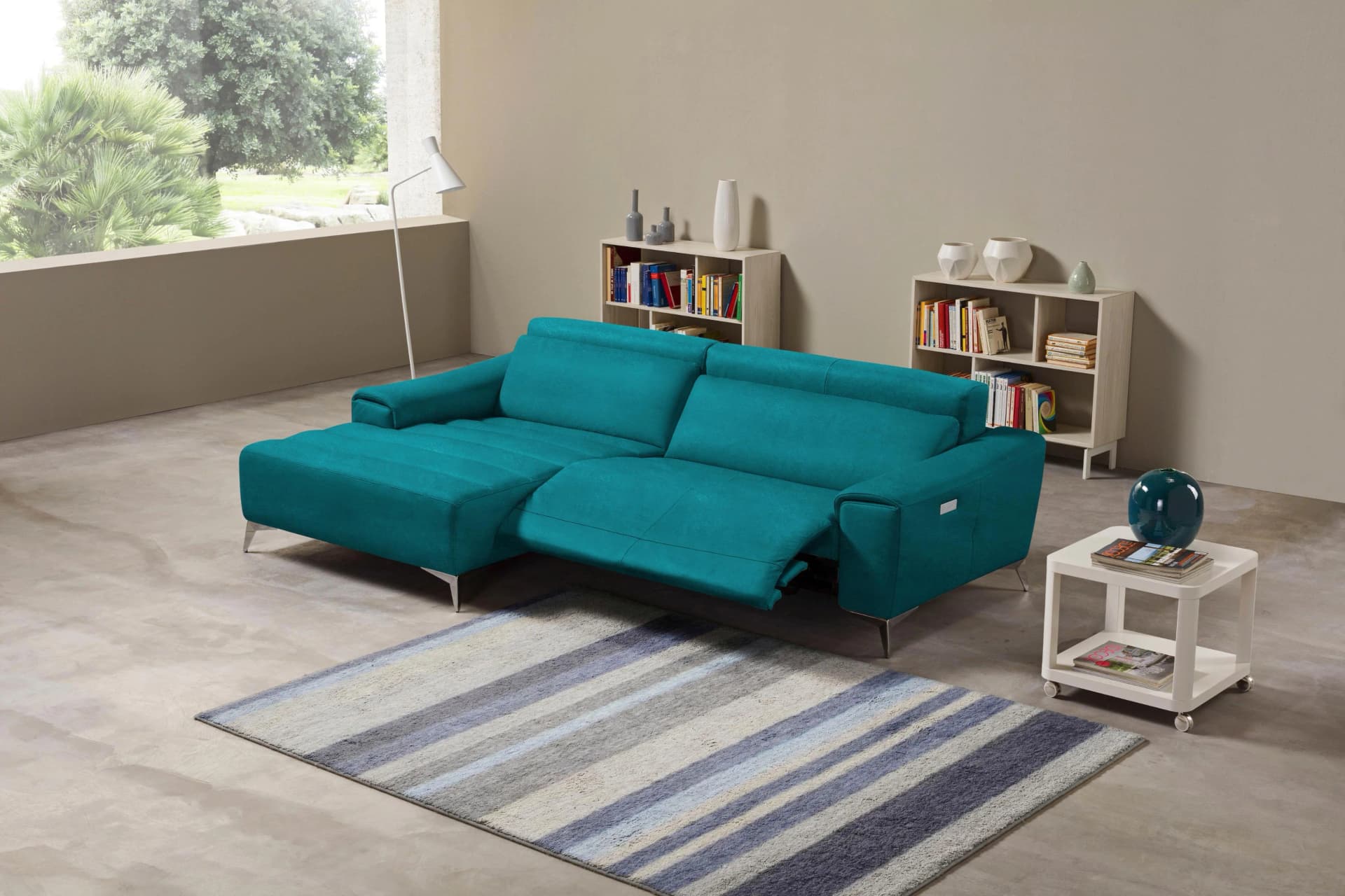 Egoitaliano Ecksofa Suzette Designsofa Blau Relaxfunktion L-Form
