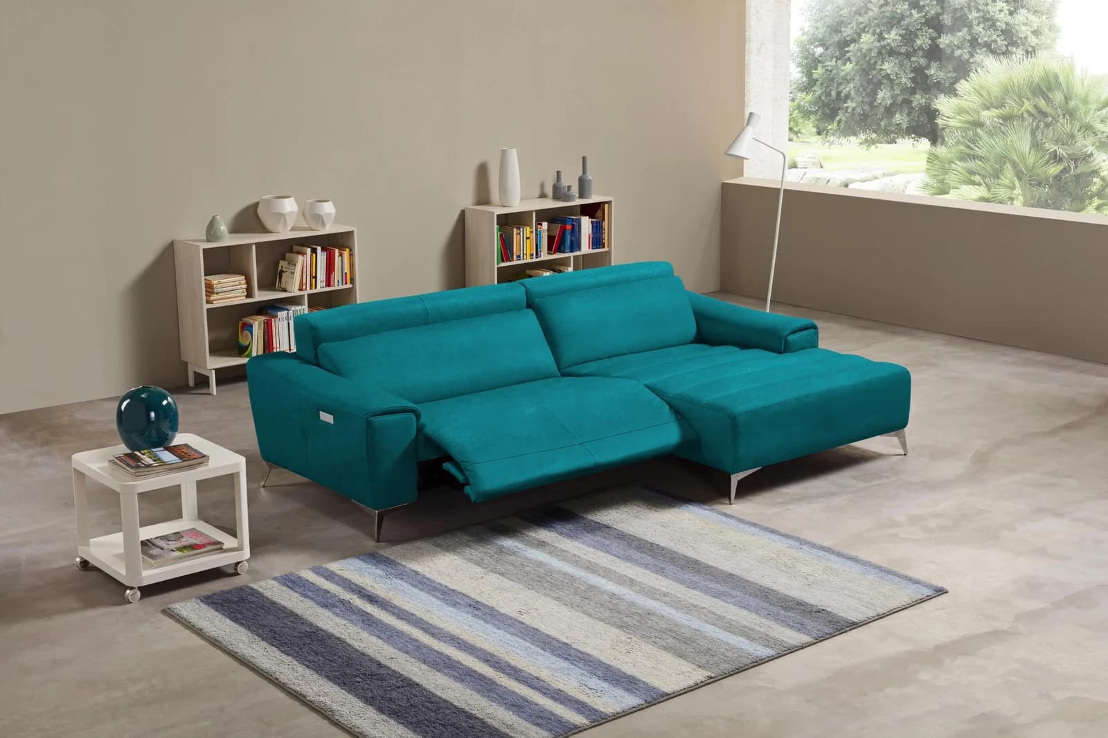 Egoitaliano Ecksofa Suzette Designsofa Blau Relaxfunktion