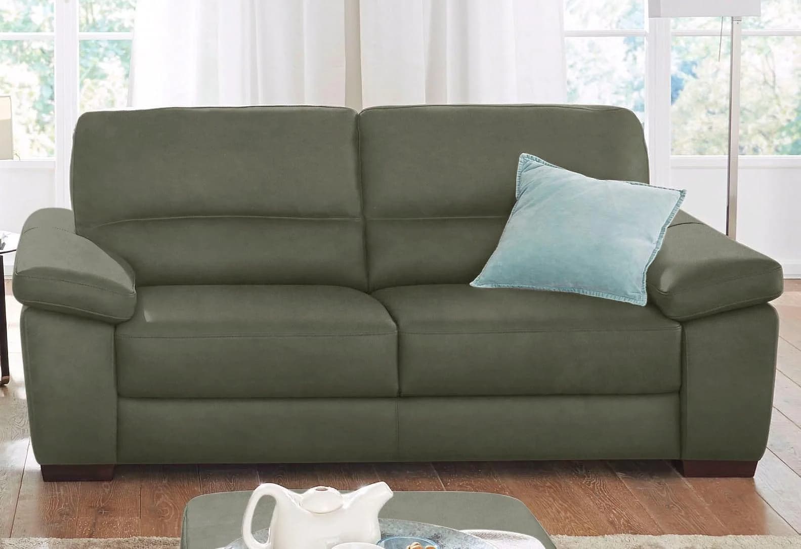 CALIA ITALIA Gaia 2-Sitzer Sofa Grün Luxus-Microfaser