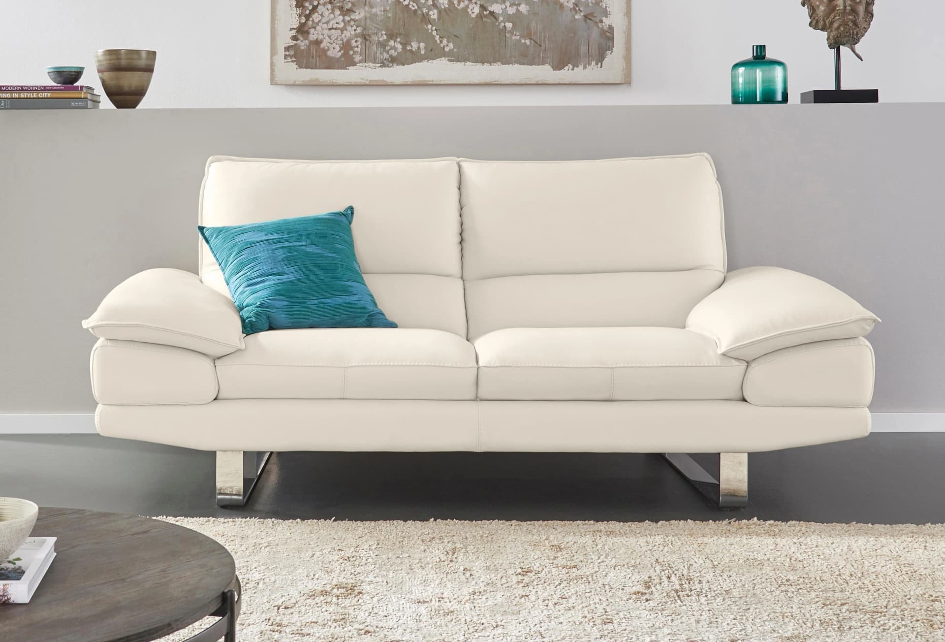 CALIA ITALIA 2,5-Sitzer Dave Weiß Leder Sofa