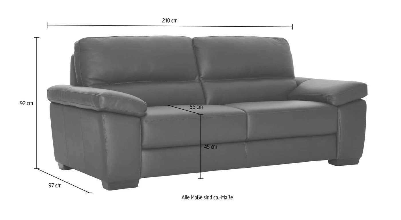 CALIA ITALIA Gaia 3-Sitzer Ledersofa Braun - Bild 5