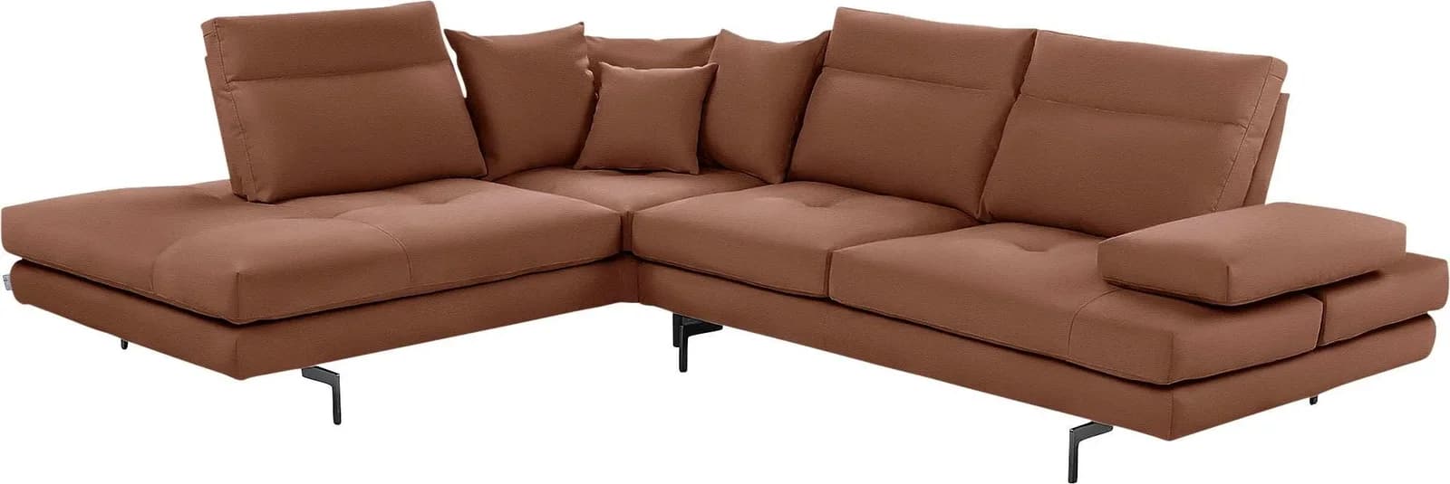 CALIA ITALIA Ecksofa Toby Wing L-Form Cognac 288x232x90 cm Leder