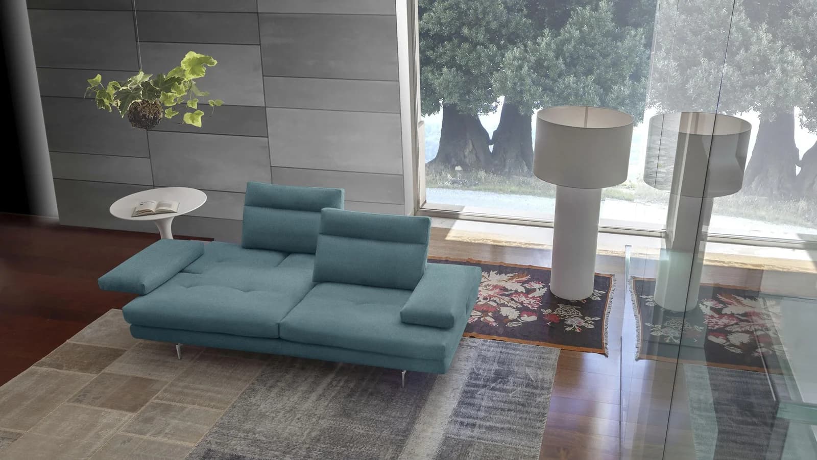 CALIA ITALIA Toby Wing 3-Sitzer Sofa mit Sitztiefenverstellung