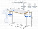 FLEXISPOT Kinderschreibtisch Höhenverstellbar 56-88 cm Weiß Bild 3