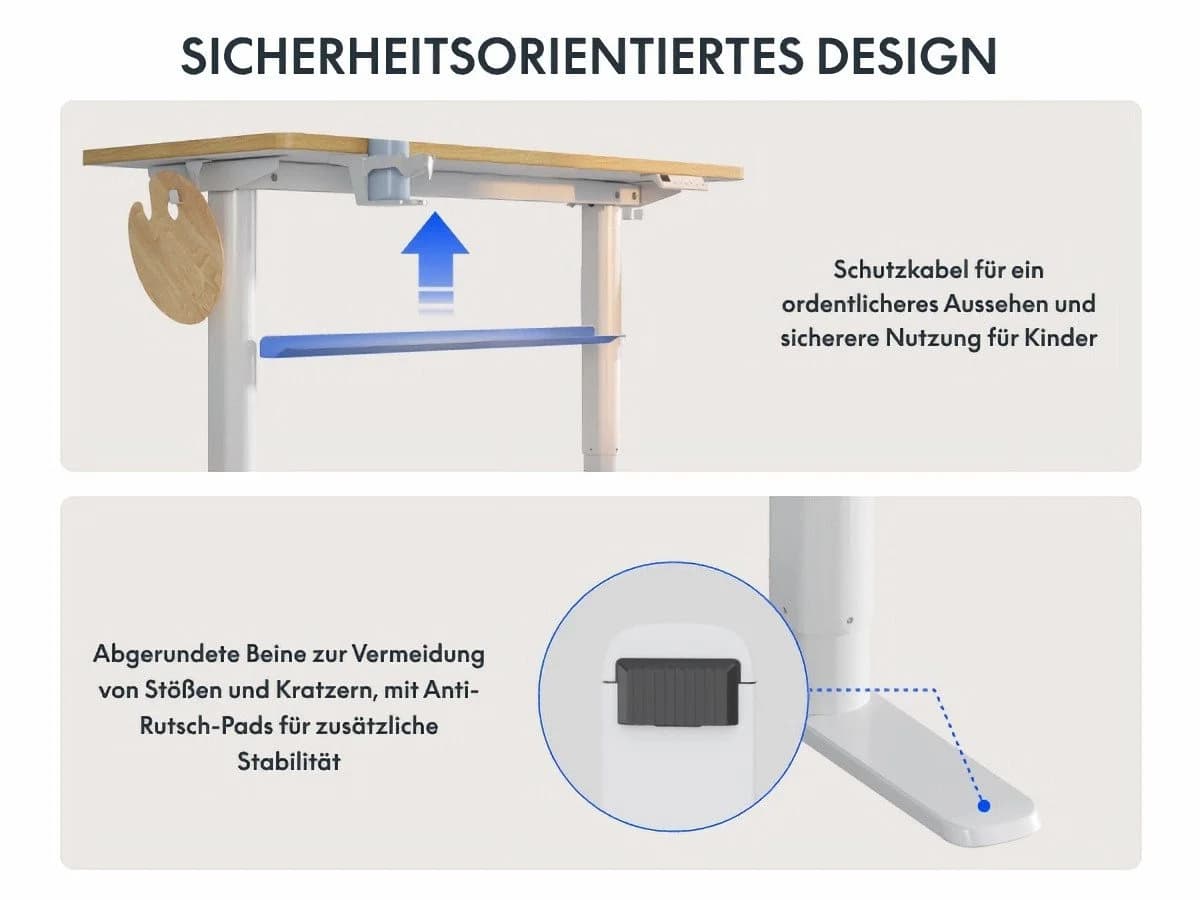 FLEXISPOT Kinderschreibtisch Höhenverstellbar 56-88 cm Weiß - Bild 4