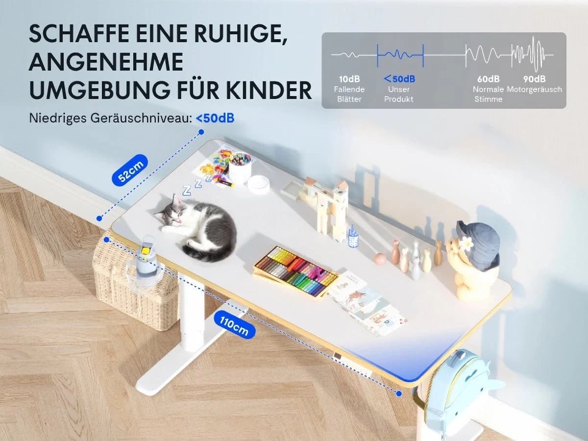 FLEXISPOT Kinderschreibtisch Höhenverstellbar 56-88 cm Weiß - Bild 5