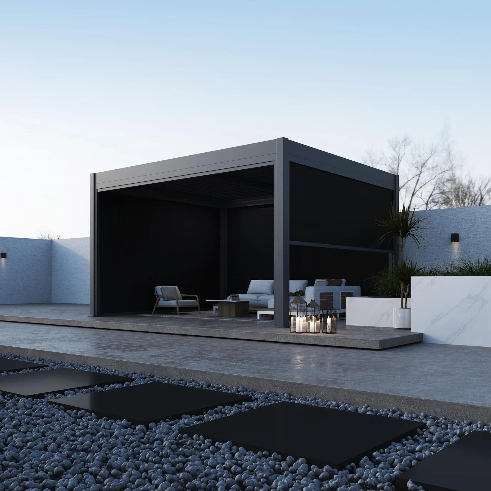 Paragon Outdoor Seitenteil für Pergola Grand Tuscan 10 Grau