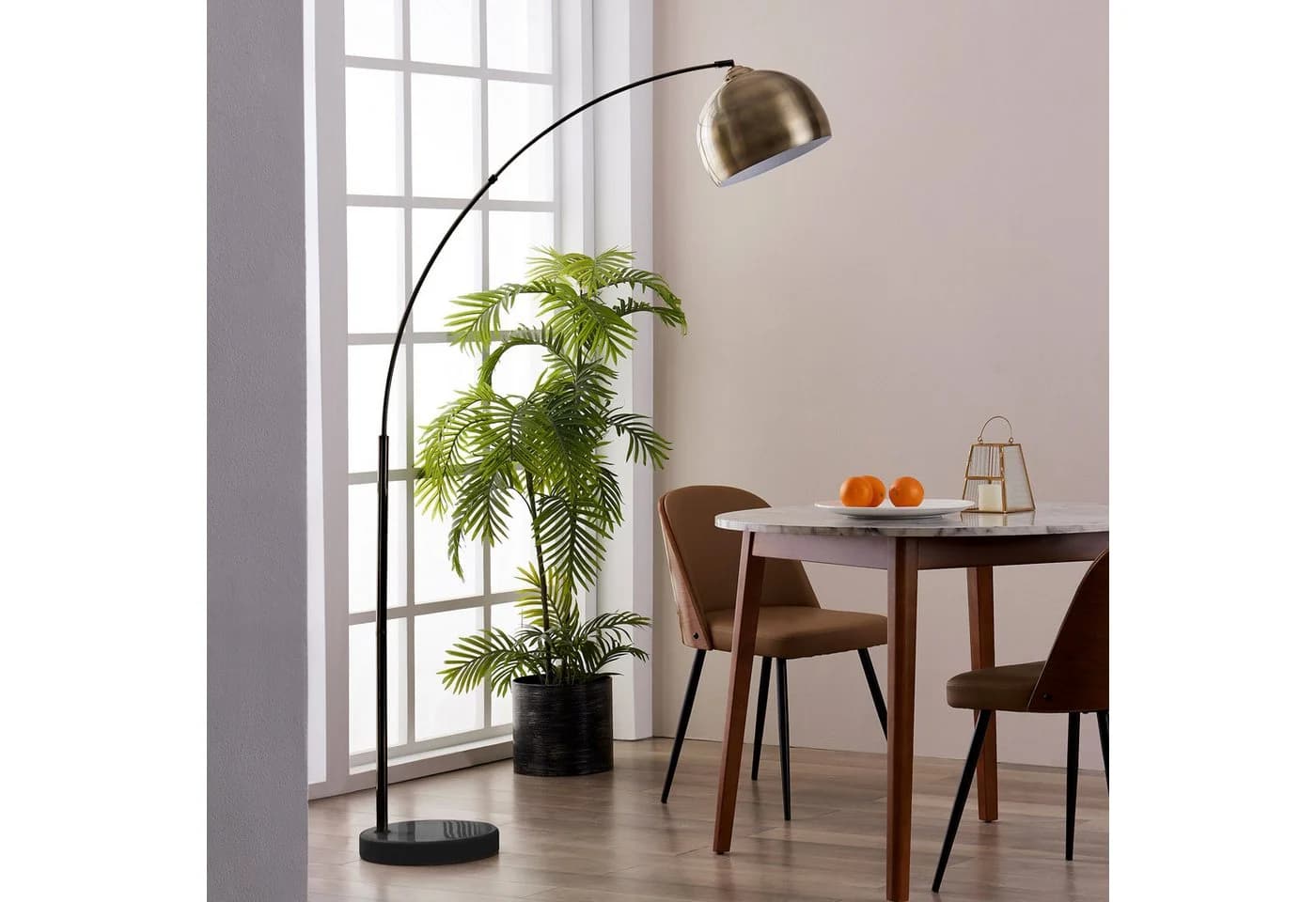 Teamson Home Bogenlampe Stehlampe Metall Gelb - Bild 3