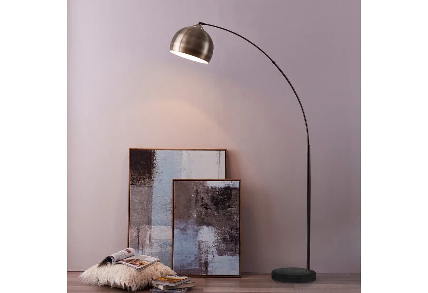 Teamson Home Bogenlampe Stehlampe Metall Gelb - Bild 4