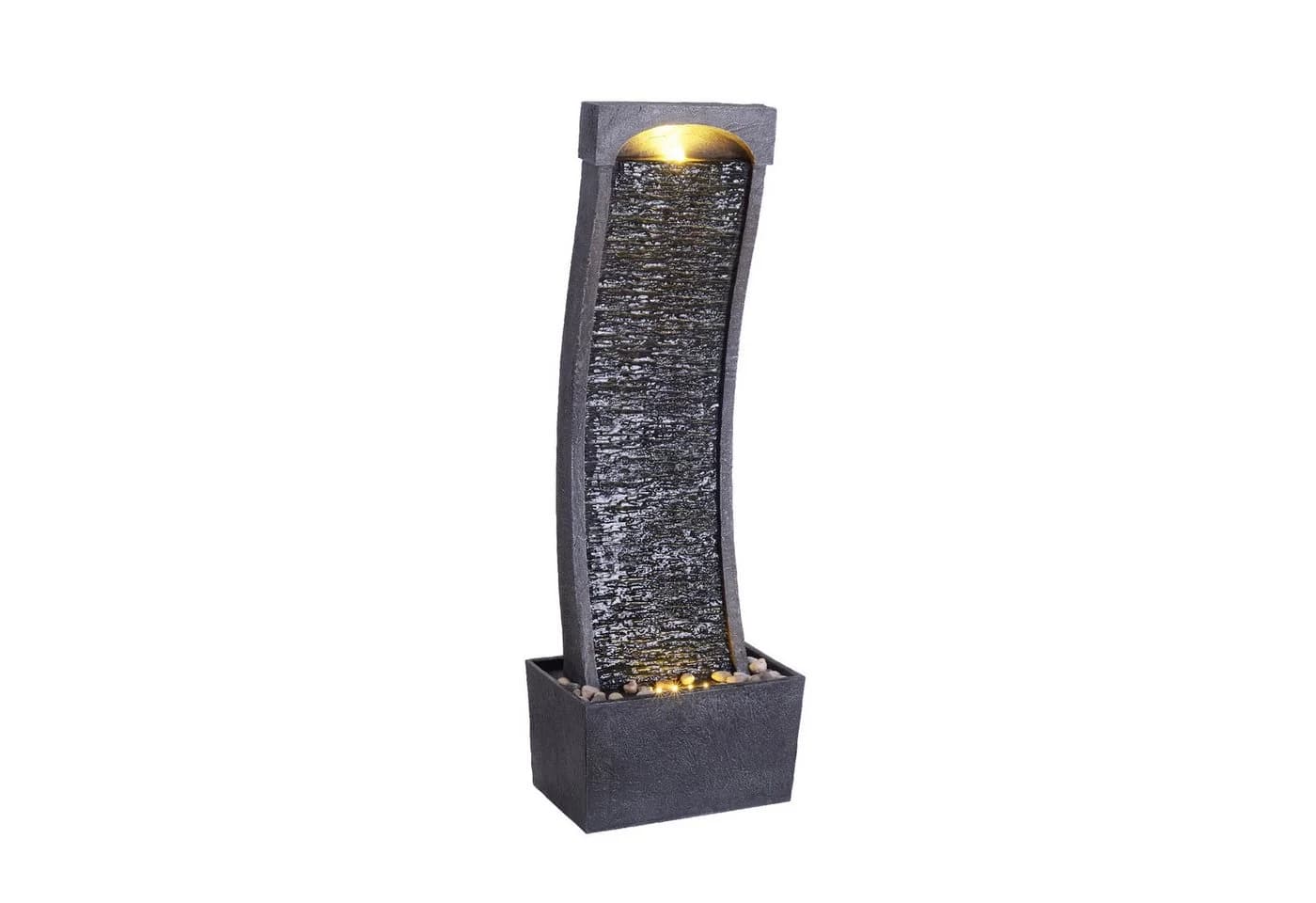 Teamson Home Gartenbrunnen Polyresin Schwarz mit LED-Beleuchtung - Bild 2