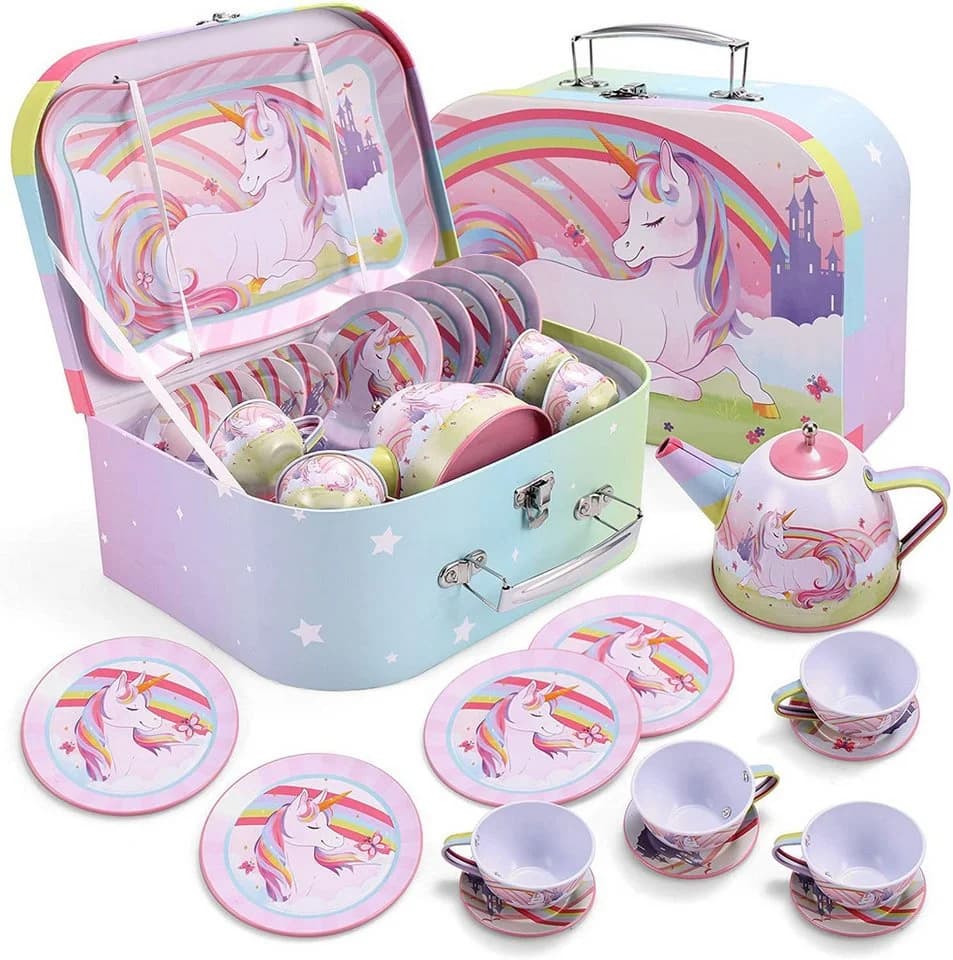 JOYIN Kinder-Küchenset 15-teiliges Einhorn Wackelkäfer Teeservice - Bild 2