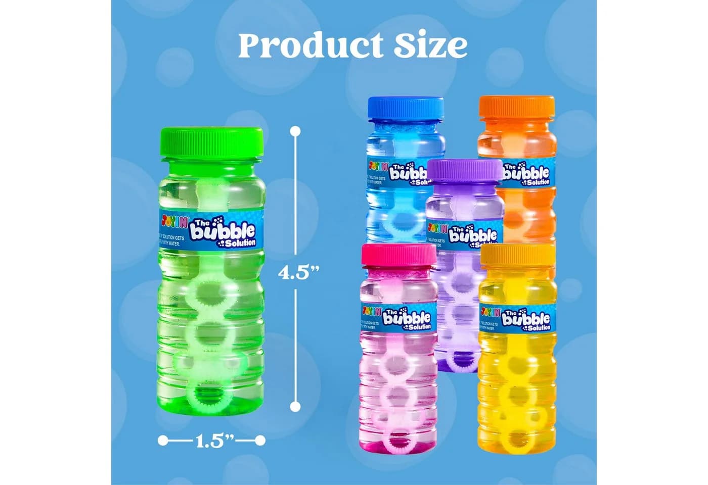 JOYIN Seifenblasenspielzeug 12er Set mit 6 Farben und 118ml Flüssigkeit - Bild 3