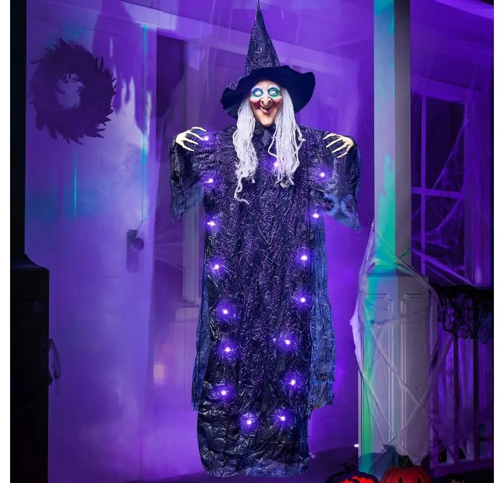 JOYIN Halloween Hängedekoration Hexe 182 cm mit Sound & Licht - Bild 2