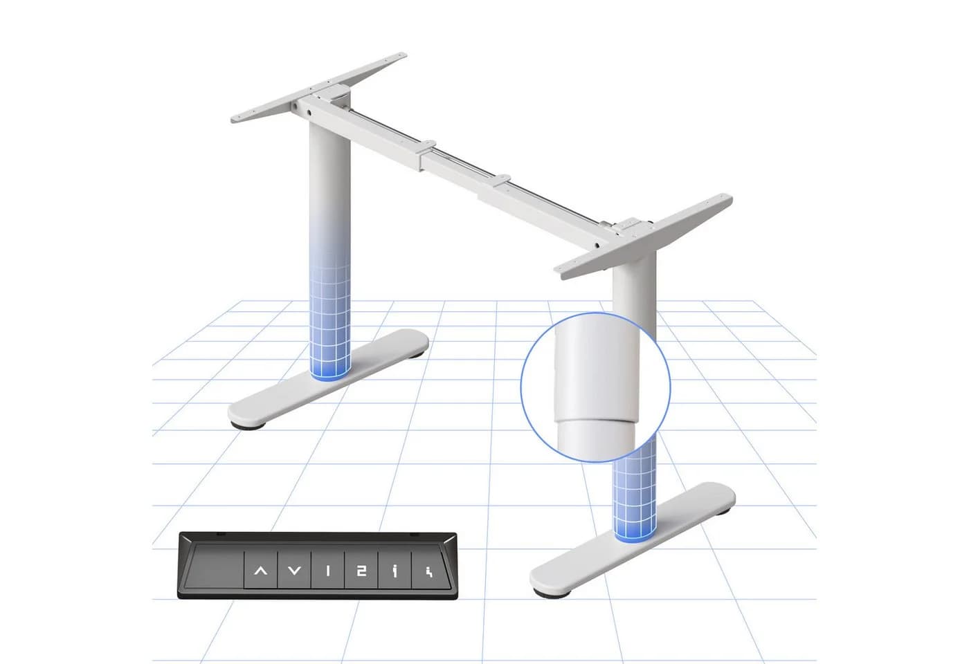 FLEXISPOT Schreibtisch Elektrisch höhenverstellbares Tischgestell Schwarz/Weiß/Grau/Mousse 1-St. mit elegant abgerundeten Tischbeinen - Bild 2