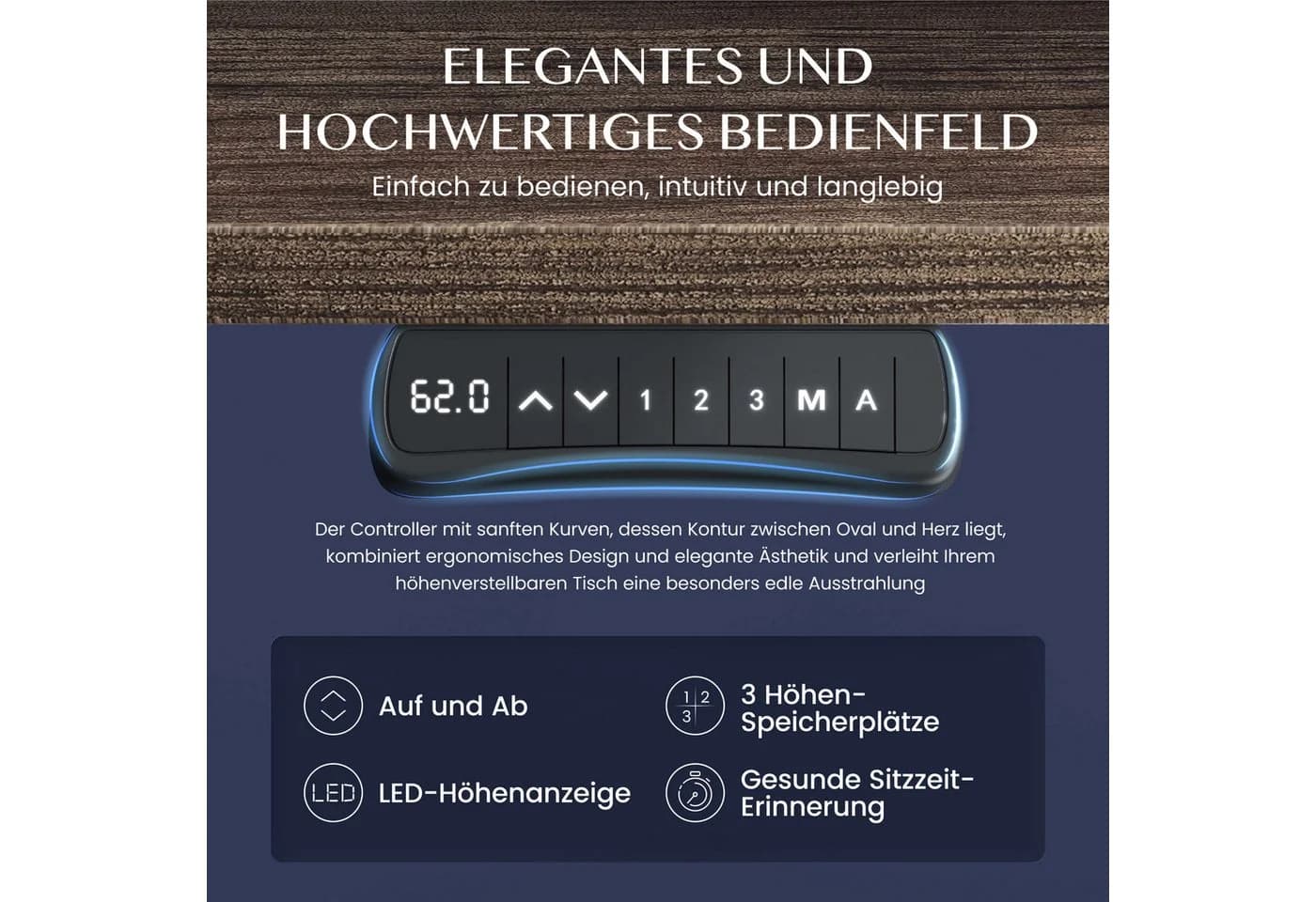 FLEXISPOT EC5 Schreibtisch Elektrisch Höheneinstellbar Grau 160kg - Bild 4
