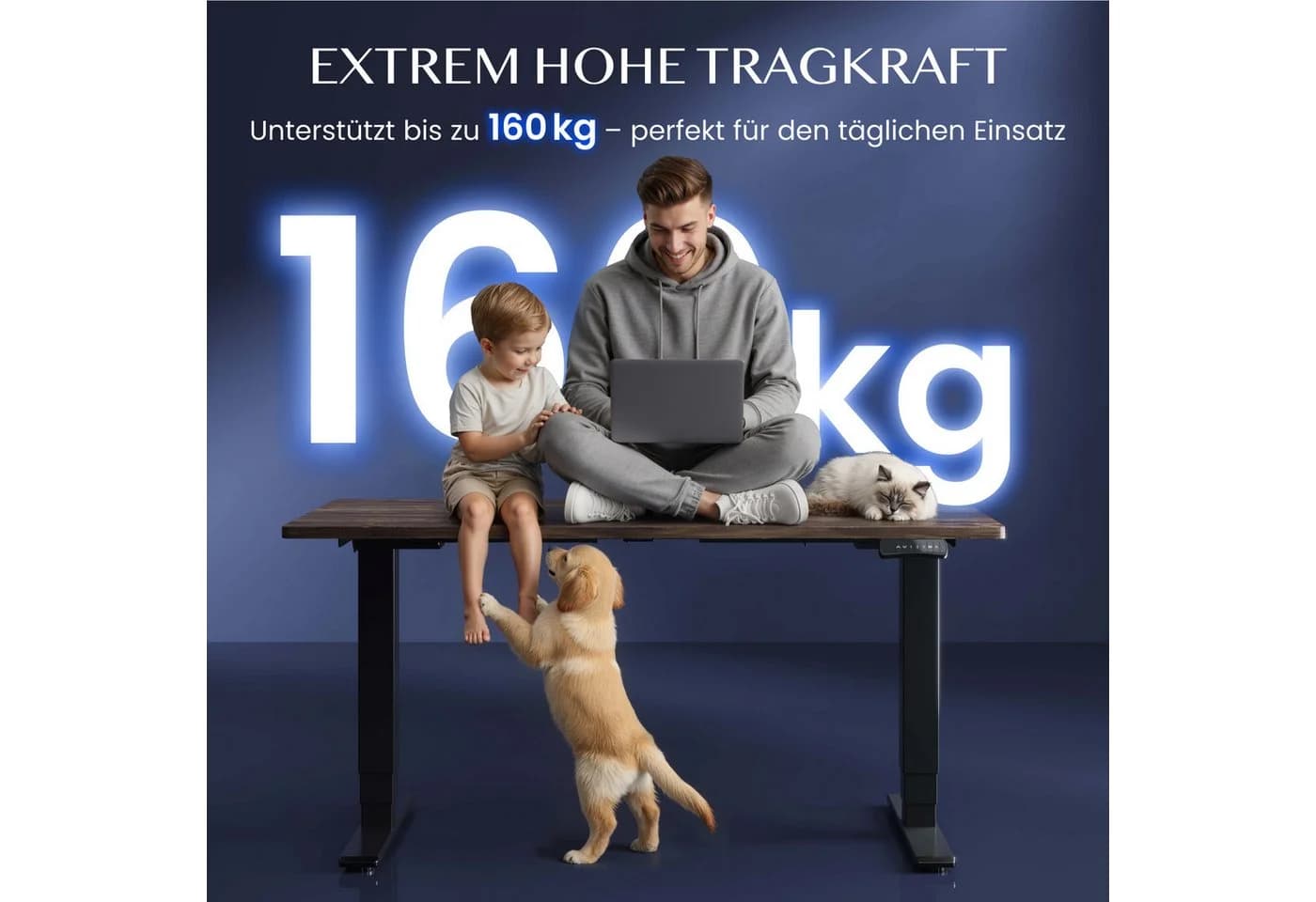 FLEXISPOT EC5 Schreibtisch Elektrisch Höheneinstellbar Grau 160kg - Bild 5