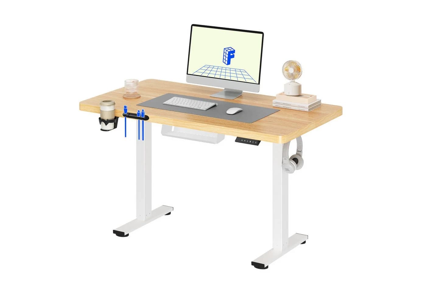 FLEXISPOT Elektrisch Höhenverstellbarer Schreibtisch Weiß - Bild 2
