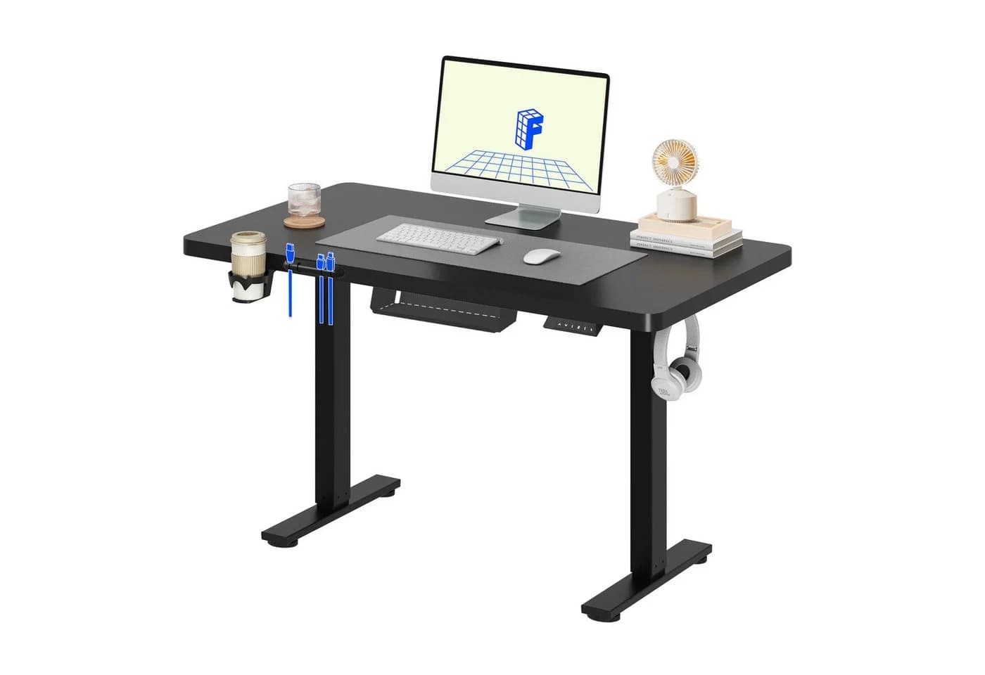 FLEXISPOT Elektrisch Höhenverstellbarer Schreibtisch Schwarz - Bild 2