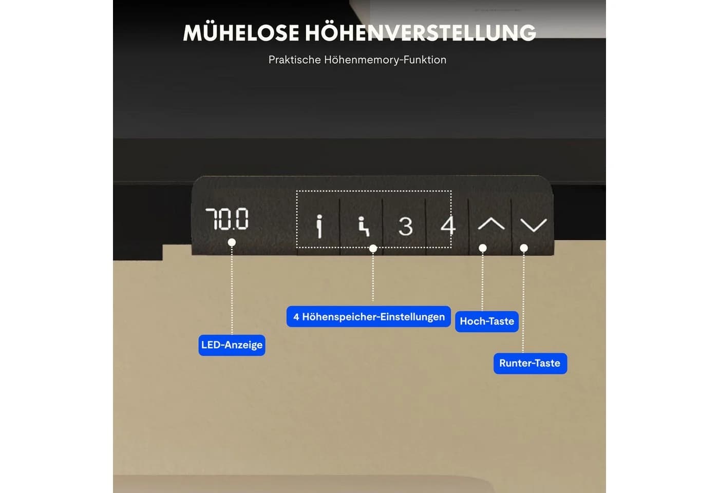 FLEXISPOT Schreibtischgestell Elektrisch Höhenverstellbar Dual-Motor 100kg Schwarz