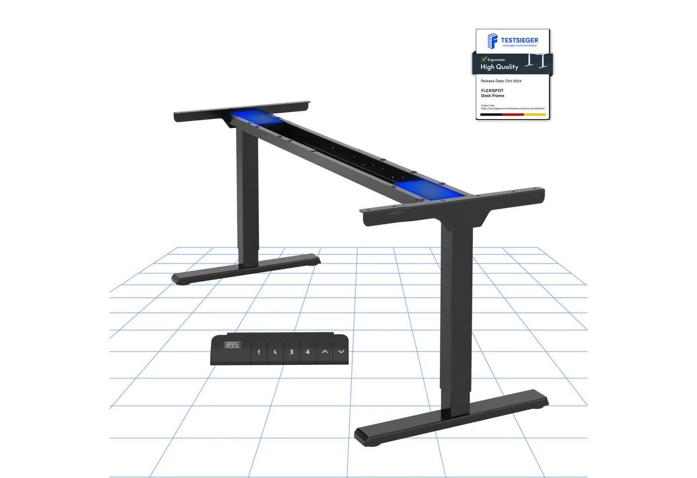 FLEXISPOT Schreibtischgestell Elektrisch Höhenverstellbar Dual-Motor 100kg Schwarz - Bild 2